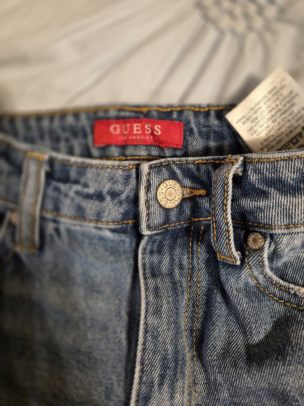 Guess Blue Distressed Ripped Jeans - Picture 3 of 5